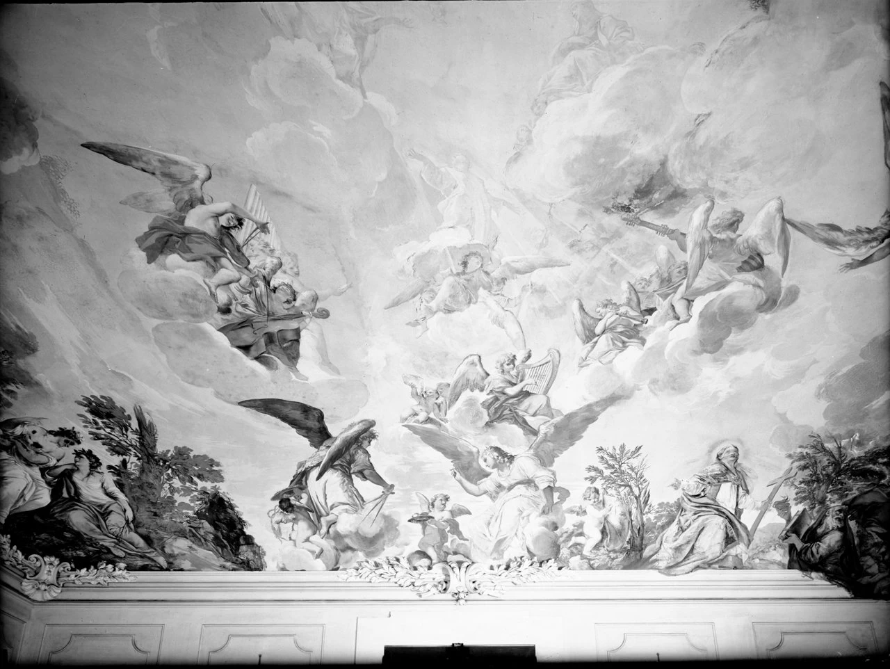 Mercurio e Venere, ratto di Orizia, diluvio di Deucalione, Medusa, caduta di Fetonte, caduta dei giganti, Gloria del Beato Nicolò Albergati - Bologna